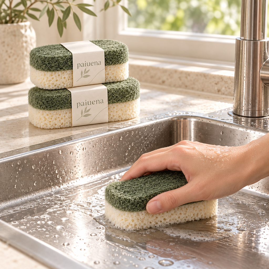 PAIUENA Dual-Texture Scrub Sponge Set