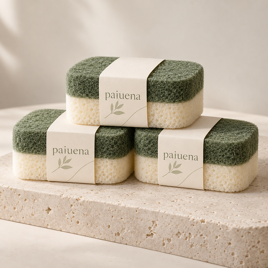 PAIUENA Dual-Texture Scrub Sponge Set